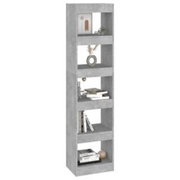 Berkfield Home Book Cabinet/Room Divider Concrete Grey 40x30x166 cm - Size: 40 x 30 x 166 cm - thumbnail 5