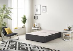 Somnior Universal Divan Bed Base with 2 Drawers Plush Velvet in Black - Size: Small Single