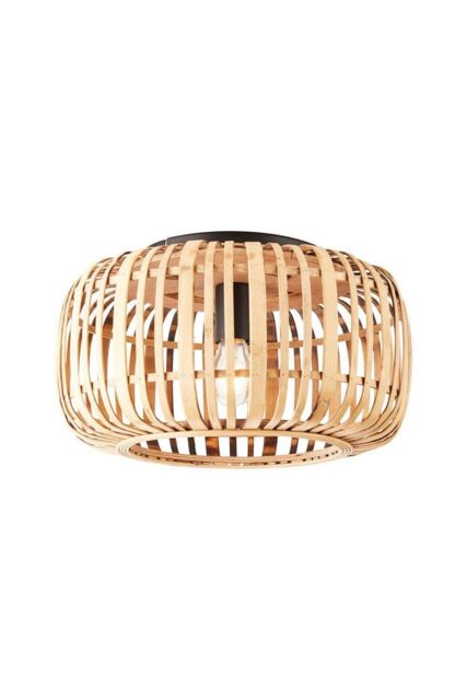 Netlighting Mathias Decorative Flush Ceiling Lamp Natural Bamboo Plywood Matt Black Paint - image 1