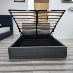 Modernique Grey Fabric Ottoman Storage Bed with Underneath Massive Store Space, Wooden Sprung Slatted Gas Liftup Solid Bedbase - Size: Double - thumbnail 3