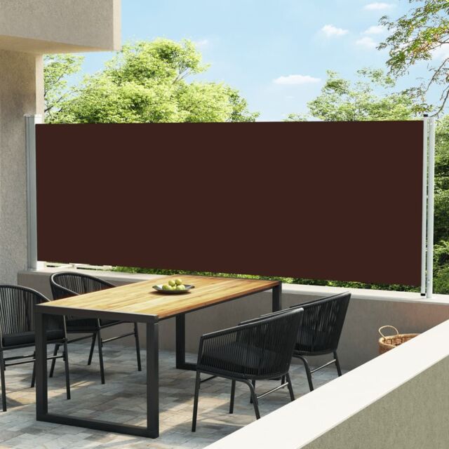 Berkfield Home Patio Retractable Side Awning 600x160 cm Brown - image 1