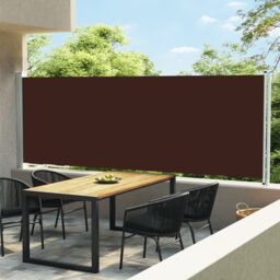 Berkfield Home Patio Retractable Side Awning 600x160 cm Brown - thumbnail 1