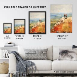 "Artery8 The View Was Worth The Wait Hikers Reach The Summit Oil Painting Unframed Wall Art Print Poster Home Decor Premium - Size: W12"" x H16""" - thumbnail 3