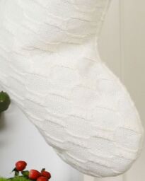 Dibor Set of 4 Nordic Sweater Knit White Xmas Tree Christmas Gift Bag Stocking - Size: 4 Pack - thumbnail 3