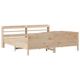 Berkfield Home Bed Frame without Mattress 180x200 cm Super King Solid Wood Pine in Brown - thumbnail 3