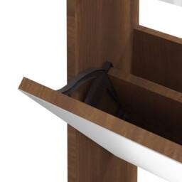 Berkfield Home Shoe Cabinet with Mirror 3-Layer Brown Oak 63x17x102.5 cm - thumbnail 6