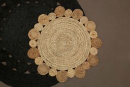 Orsina Bosie Demir Round Jute Rug in Black - Size: 100 cm diameter - thumbnail 3