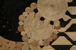 Orsina Bosie Demir Round Jute Rug in Black - Size: 100 cm diameter - thumbnail 4