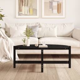 Berkfield Home Beautiful Coffee Table Black 118x63x45 cm Solid Wood Pine - Size: 118 x 63 x 45 cm