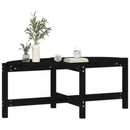 Berkfield Home Beautiful Coffee Table Black 118x63x45 cm Solid Wood Pine - Size: 118 x 63 x 45 cm - thumbnail 4