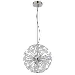 Netlighting Virina Pendant Ceiling Light Chrome K9 Crystals LED 3000K in Grey - thumbnail 2