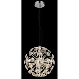Netlighting Virina Pendant Ceiling Light Chrome K9 Crystals LED 3000K in Grey - thumbnail 4