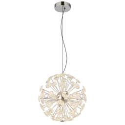 Netlighting Virina Pendant Ceiling Light Chrome K9 Crystals LED 3000K in Grey - thumbnail 1