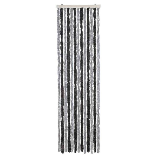 Berkfield Home Soft Fly Curtain Grey & Black 56x200 cm Chenille - image 1
