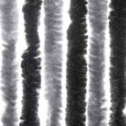 Berkfield Home Soft Fly Curtain Grey & Black 56x200 cm Chenille - thumbnail 6