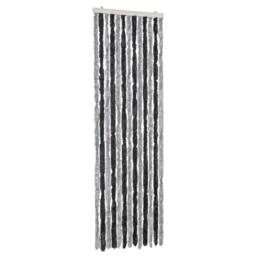 Berkfield Home Soft Fly Curtain Grey & Black 56x200 cm Chenille - thumbnail 3