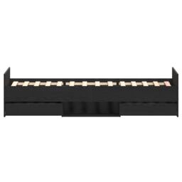 Berkfield Home Bed Frame without Mattress Black Oak 90x200 cm Engineered Wood - thumbnail 8