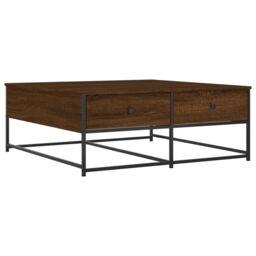 Berkfield Home Coffee Table Brown Oak 100x99x40 cm Engineered Wood - Size: 100 x 99 x 40 cm - thumbnail 2