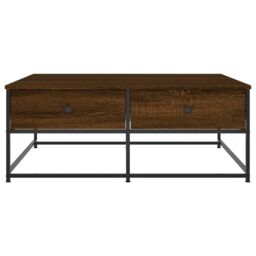 Berkfield Home Coffee Table Brown Oak 100x99x40 cm Engineered Wood - Size: 100 x 99 x 40 cm - thumbnail 6