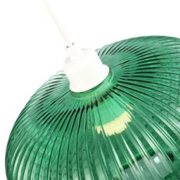 Happy Homewares Modern Designer Line Ribbed Glass Oval Pendant Lamp Shade in Dark Green - Size: 12 inches - thumbnail 5