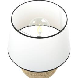 Wyld and Coco Braided Natural Rope Table Lamp with White Fabric Shade - thumbnail 4