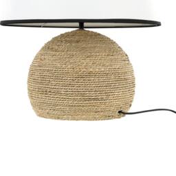 Wyld and Coco Braided Natural Rope Table Lamp with White Fabric Shade - thumbnail 6
