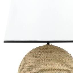 Wyld and Coco Braided Natural Rope Table Lamp with White Fabric Shade - thumbnail 5