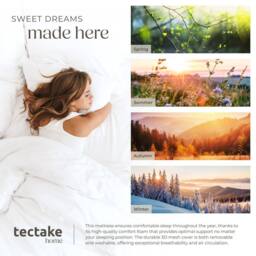 tectake 2-In-1 Mattress Sky 2 Firmness Levels, 3D Mesh Surface - 140 X 200 Cm in White - Size: King - thumbnail 5