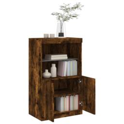 Berkfield Home Sideboard with LED Lights Smoked Oak 60.5x37x100 cm in Brown - thumbnail 5