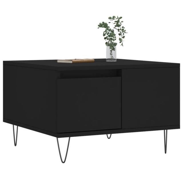 Berkfield Home Modern Coffee Table Black 55x55x36.5 cm Engineered Wood - image 1