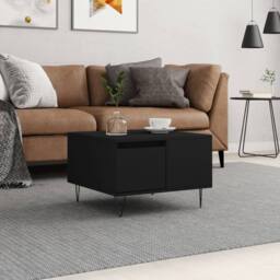 Berkfield Home Modern Coffee Table Black 55x55x36.5 cm Engineered Wood - thumbnail 2