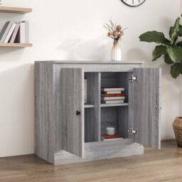 Berkfield Home Sideboard Grey Sonoma 70x35.5x67.5 cm Engineered Wood - thumbnail 3