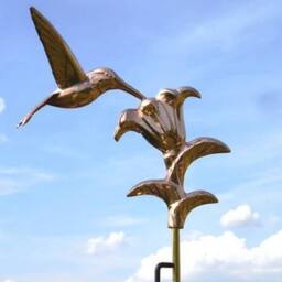 Good Directions Cottage Hummingbird Copper Weathervane - H66 x W19 x L33 cm in Bronze - thumbnail 2