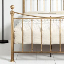 OAT Home Hampstead Traditional Style Antique Brass Effect Metal Bed Frame in Bronze - Size: Double - thumbnail 7