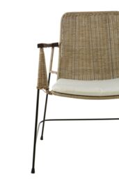 Orsina Traditional Design Natural Rattan Chair, Easy to Clean Outdoor Chair - thumbnail 5