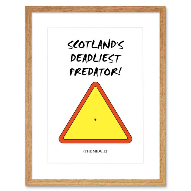 "Artery8 Wall Art Print Deadliest Predator Midgie Artwork Framed 9X7 Inch in Beige - Size: W7"" x H9""" - image 1