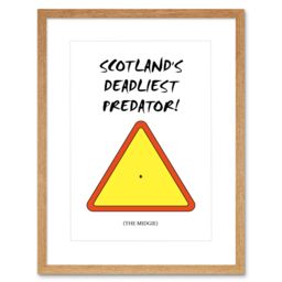 "Artery8 Wall Art Print Deadliest Predator Midgie Artwork Framed 9X7 Inch in Beige - Size: W7"" x H9""" - thumbnail 1