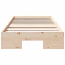 Berkfield Home Floor Bed Frame with Storage Brown 75 x 190 cm Solid pine wood in Natural - thumbnail 5