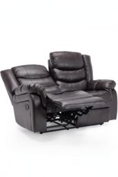More4Homes Seattle Manual Recliner Bonded Leather 1+2 Seater Sofa Set in Brown - thumbnail 3