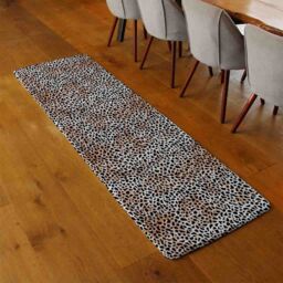Benjamin Tate Design Leopard Print Runner Rug in Natural - Size: 67 cm x 230 cm - thumbnail 2