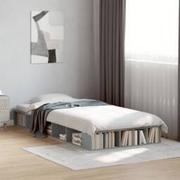 Berkfield Home Bed Frame without Mattress Concrete Grey 90x190 cm Single - thumbnail 2