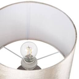 Wyld and Coco Gold Ceramic Table Lamp 50cm Velvet Geometric Shade - thumbnail 6