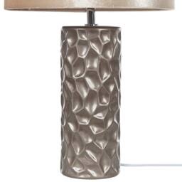 Wyld and Coco Gold Ceramic Table Lamp 50cm Velvet Geometric Shade - thumbnail 5
