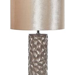 Wyld and Coco Gold Ceramic Table Lamp 50cm Velvet Geometric Shade - thumbnail 2
