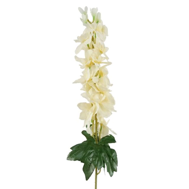 Leaf 75cm Delphinium Cream Artificial Stem in White - image 1