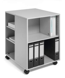 6 Shelve Office Filing Storage Trolley on Wheels - 75cm Grey