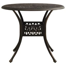 Berkfield Home Garden Table Bronze 90x90x74 cm Cast Aluminium in Brown - Size: 90 x 90 x 74 cm - thumbnail 2