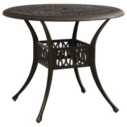 Berkfield Home Garden Table Bronze 90x90x74 cm Cast Aluminium in Brown - Size: 90 x 90 x 74 cm