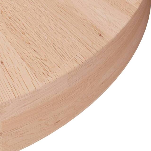 Berkfield Home Round Table Top √ò50x4 cm Untreated Solid Wood Oak in Light Tan - Size: 50x4 cm - image 1