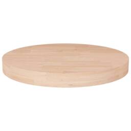 Berkfield Home Round Table Top √ò50x4 cm Untreated Solid Wood Oak in Light Tan - Size: 50x4 cm - thumbnail 2